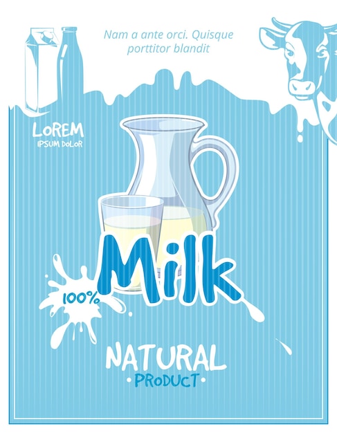 Bezpłatny wektor plakat rocznika mleka
