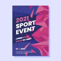Bezpłatny wektor plakat wydarzenia sportowego 2021