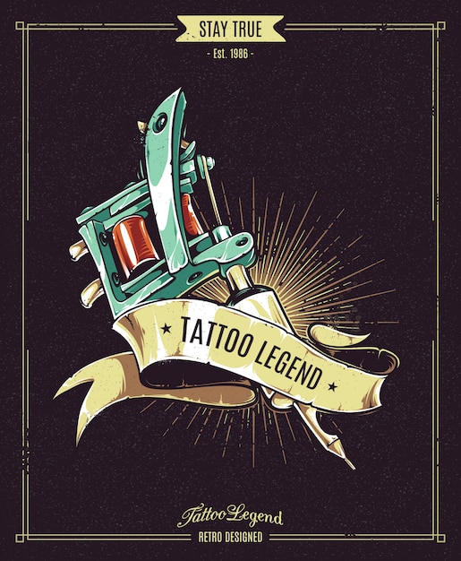 Bezpłatny wektor plakat z legendą tatuażu