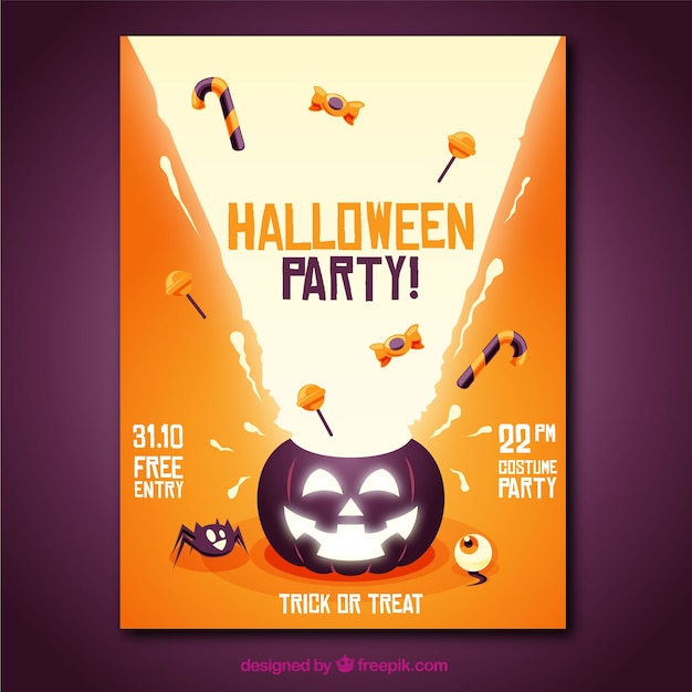 Plakat Z Okazji Halloween Z Cukierkami