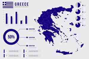 Bezpłatny wektor plansza płaska mapa grecji