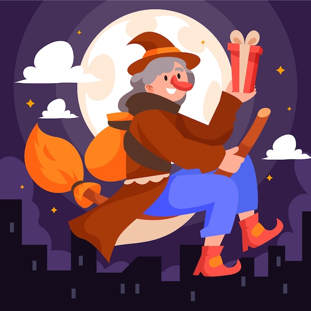 Płaska befana ilustracja