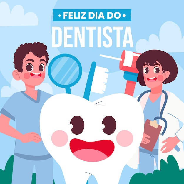 Płaska Dia Do Dentysty Ilustracja