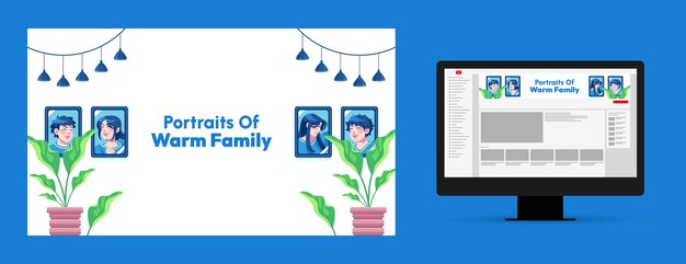 Bezpłatny wektor płaska grafika kanału youtube na obchody międzynarodowego dnia rodzin