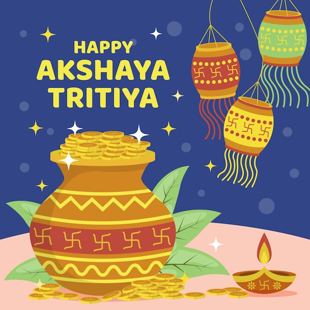 Płaska Ilustracja Akshaya Tritiya