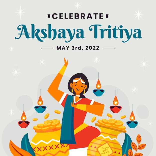Bezpłatny wektor płaska ilustracja akshaya tritiya