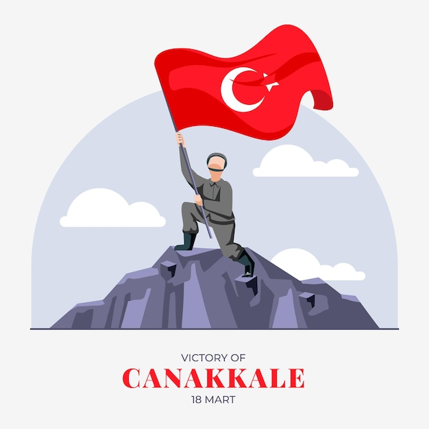 Płaska Ilustracja Canakkale