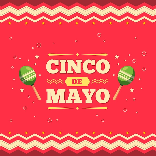 Bezpłatny wektor płaska ilustracja cinco de mayo