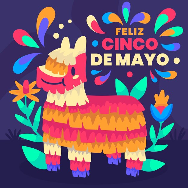 Bezpłatny wektor płaska ilustracja cinco de mayo