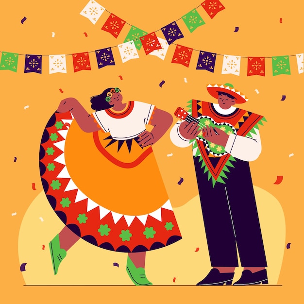 Płaska Ilustracja Cinco De Mayo