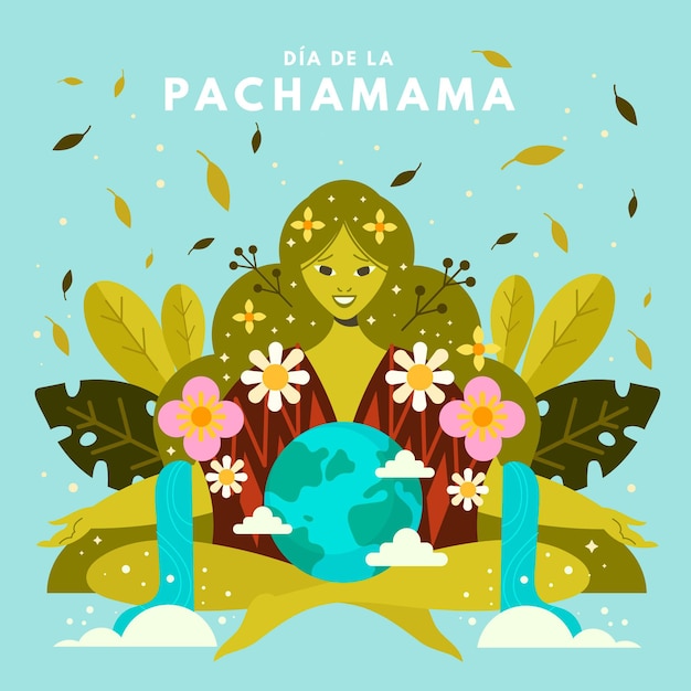 Płaska Ilustracja Dia De La Pachamama