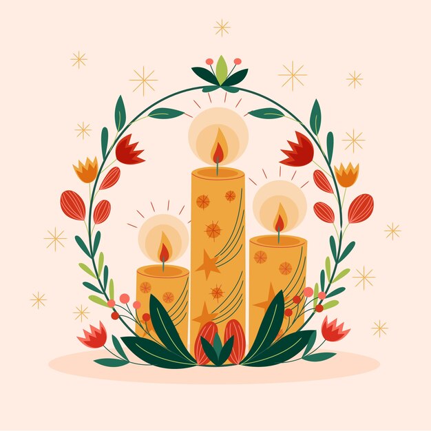 Płaska ilustracja dia de las velitas