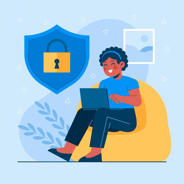 Płaska ilustracja dla Dnia Bezpieczniejszego Internetu
