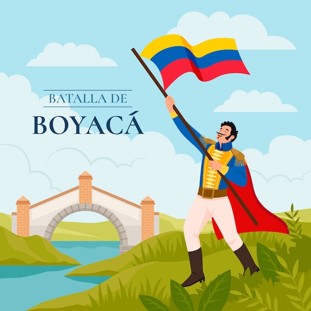 Bezpłatny wektor płaska ilustracja dla kolumbijskiej batalla de boyaca