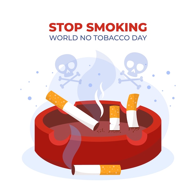 Bezpłatny wektor płaska ilustracja dla świadomości dnia bez tytoniu