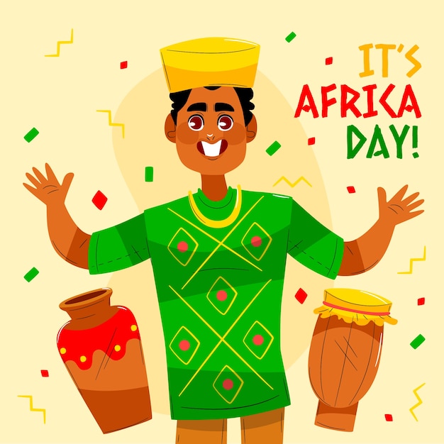 Płaska ilustracja dnia afryki
