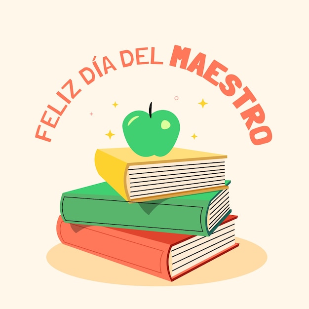 Płaska Ilustracja Dnia Nauczyciela W Języku Hiszpańskim