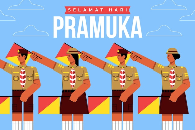 Płaska ilustracja dnia pramuka
