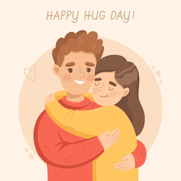 Płaska ilustracja dnia przytulania