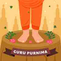 Bezpłatny wektor płaska ilustracja do obchodów guru purnima