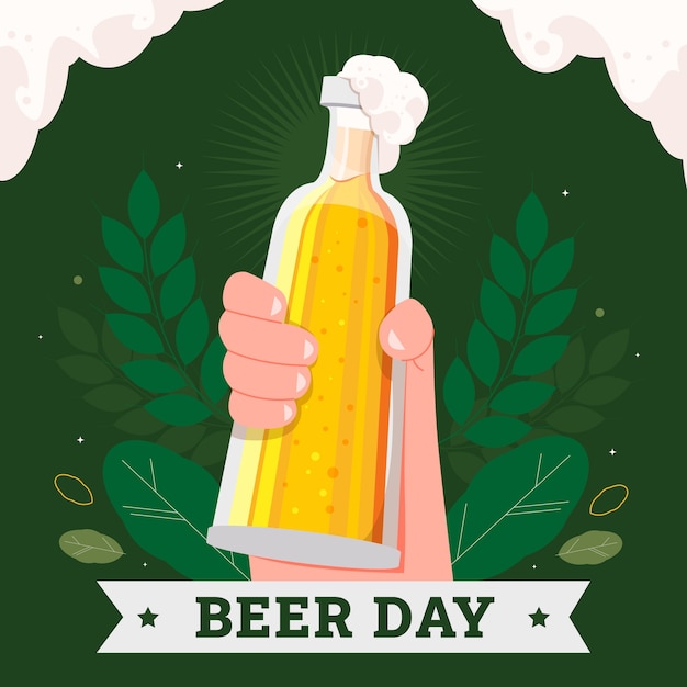 Płaska Ilustracja Do Obchodów Międzynarodowego Dnia Piwa