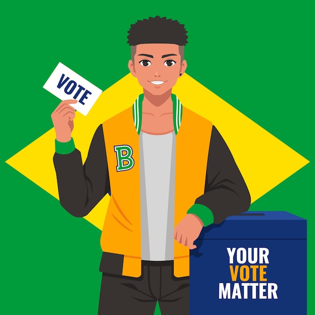 Bezpłatny wektor płaska ilustracja do wyborów prezydenckich w brazylii