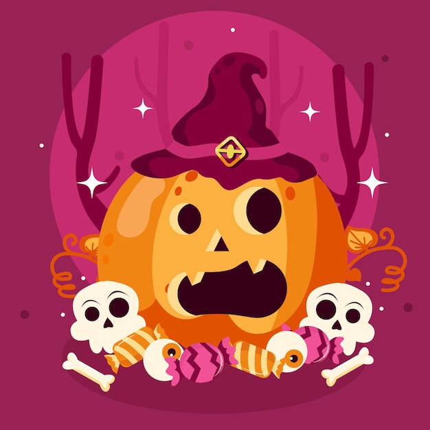 Płaska Ilustracja Dyni Halloween