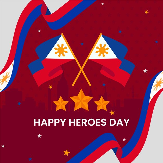 Płaska ilustracja dzień bohaterów narodowych