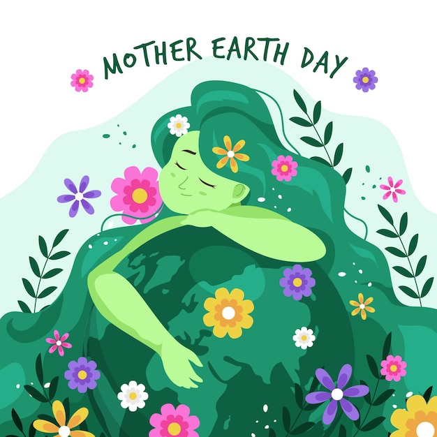 Płaska Ilustracja Dzień Matki Ziemi