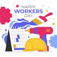 Bezpłatny wektor płaska ilustracja dzień pracowników międzynarodowych