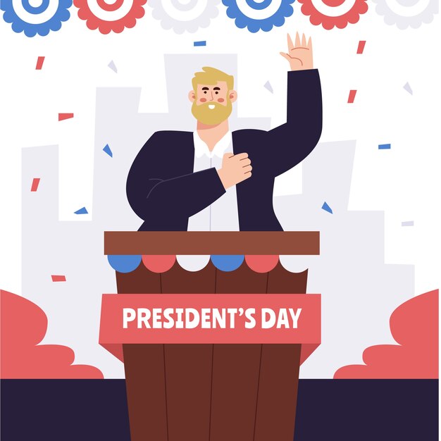 Bezpłatny wektor płaska ilustracja dzień prezydentów