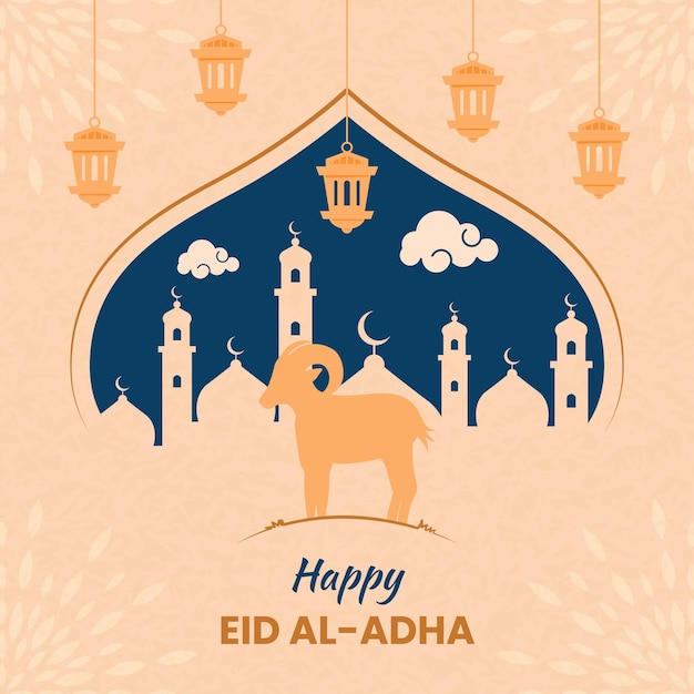 Płaska Ilustracja Eid Al-adha