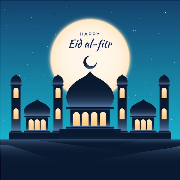 Bezpłatny wektor płaska ilustracja eid al-fitr