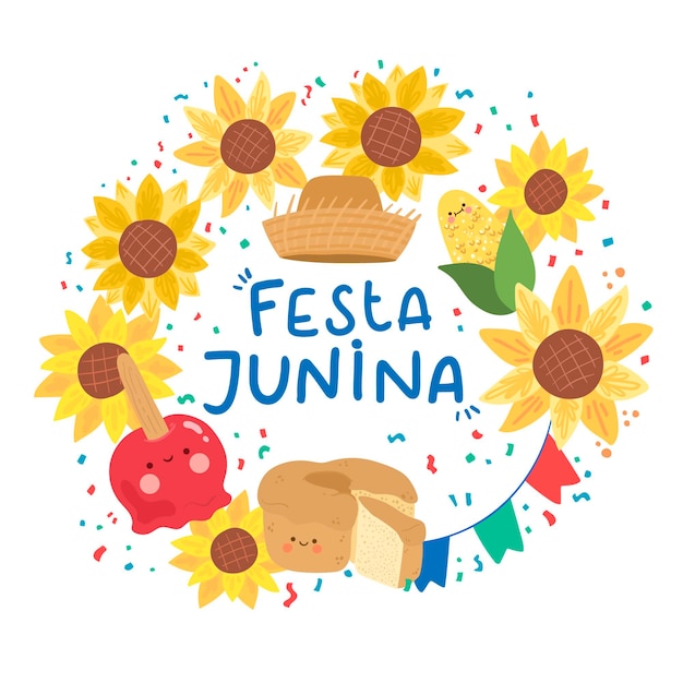 Płaska Ilustracja Festa Junina