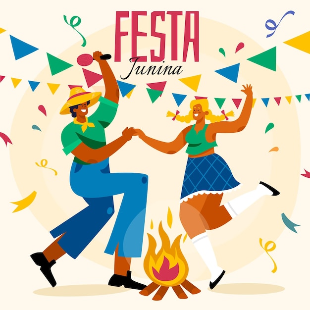 Płaska Ilustracja Festa Junina