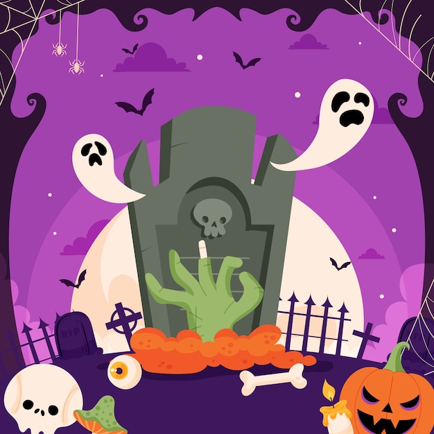 Płaska Ilustracja Halloween