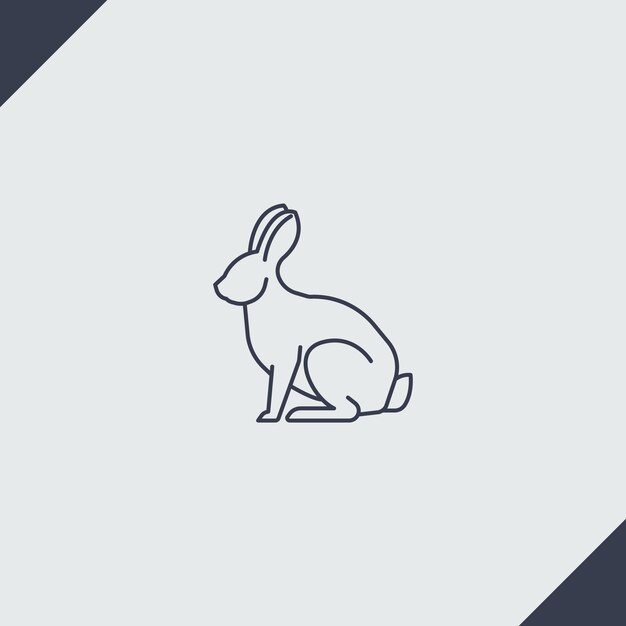 Płaska ilustracja konturu królika