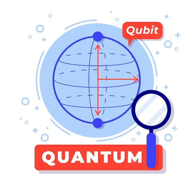 Bezpłatny wektor płaska ilustracja kwantowa