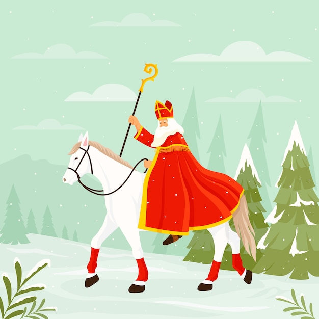 Płaska ilustracja na holenderskie wakacje sinterklaas