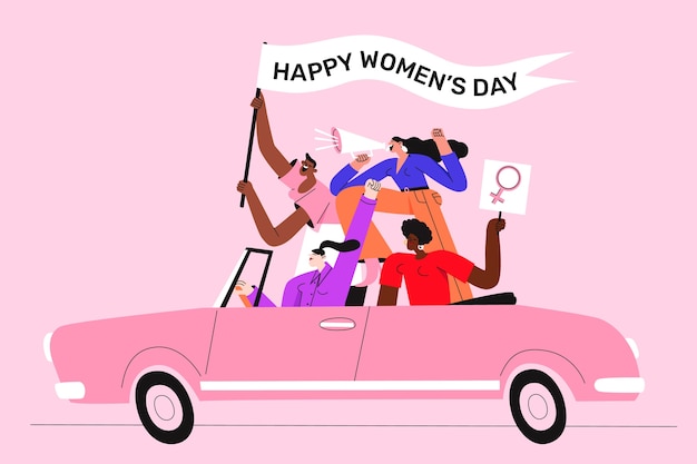 Bezpłatny wektor płaska ilustracja na międzynarodowy dzień kobiet