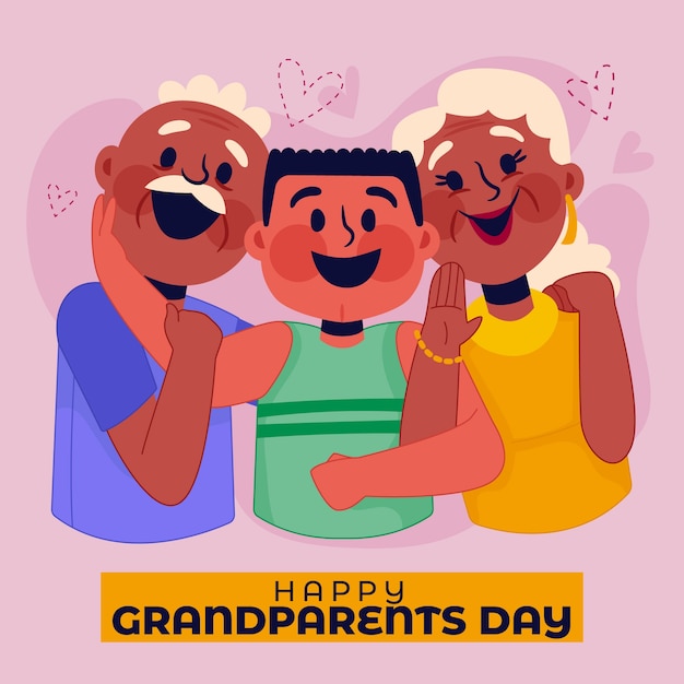 Bezpłatny wektor płaska ilustracja na obchody dnia dziadków