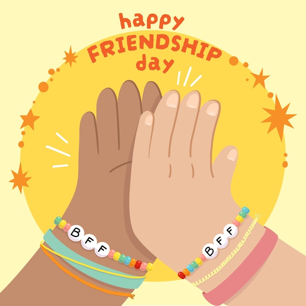 Bezpłatny wektor płaska ilustracja na obchody międzynarodowego dnia przyjaźni