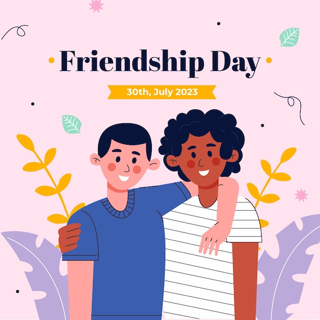 Bezpłatny wektor płaska ilustracja na obchody międzynarodowego dnia przyjaźni