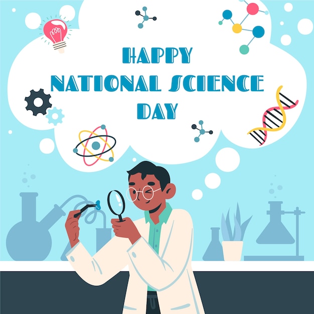 Płaska Ilustracja Narodowy Dzień Nauki