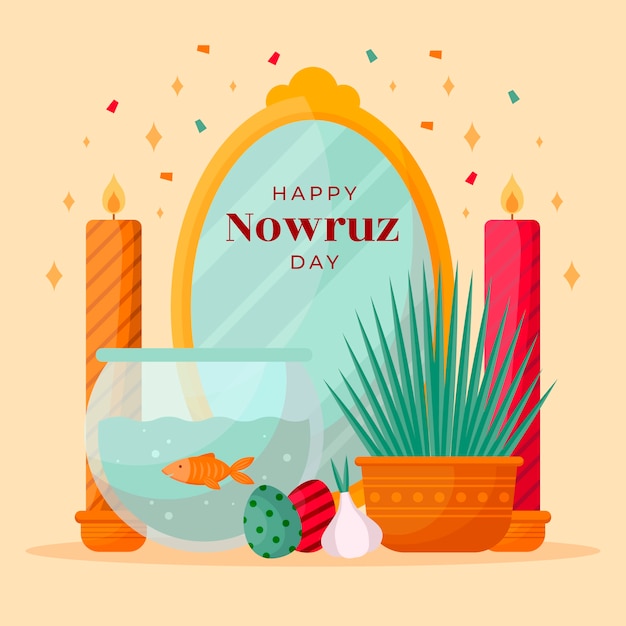 Bezpłatny wektor płaska ilustracja nowruz