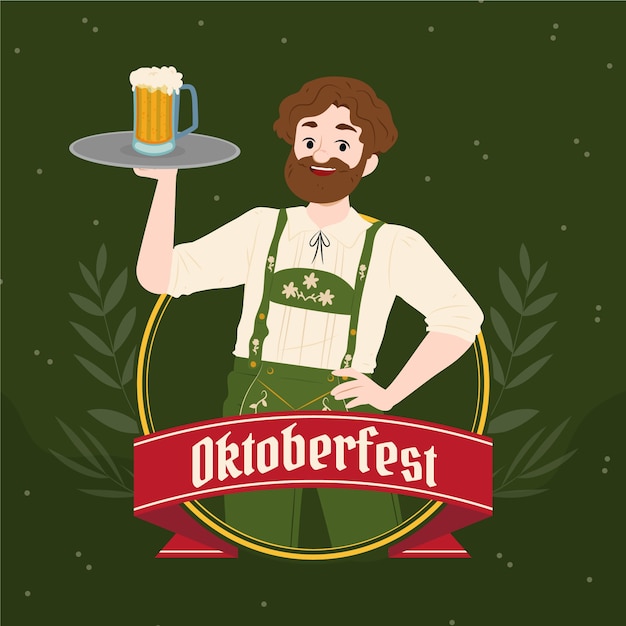 Bezpłatny wektor płaska ilustracja oktoberfest