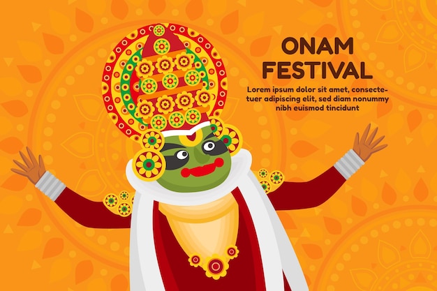 Płaska Ilustracja Onam