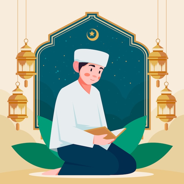 Bezpłatny wektor płaska ilustracja ramadan