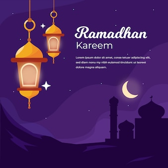 Płaska ilustracja ramadanu