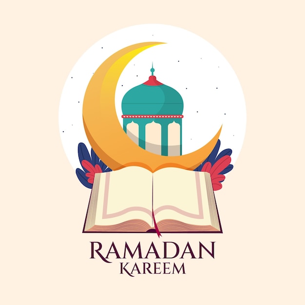 Bezpłatny wektor płaska ilustracja ramadanu